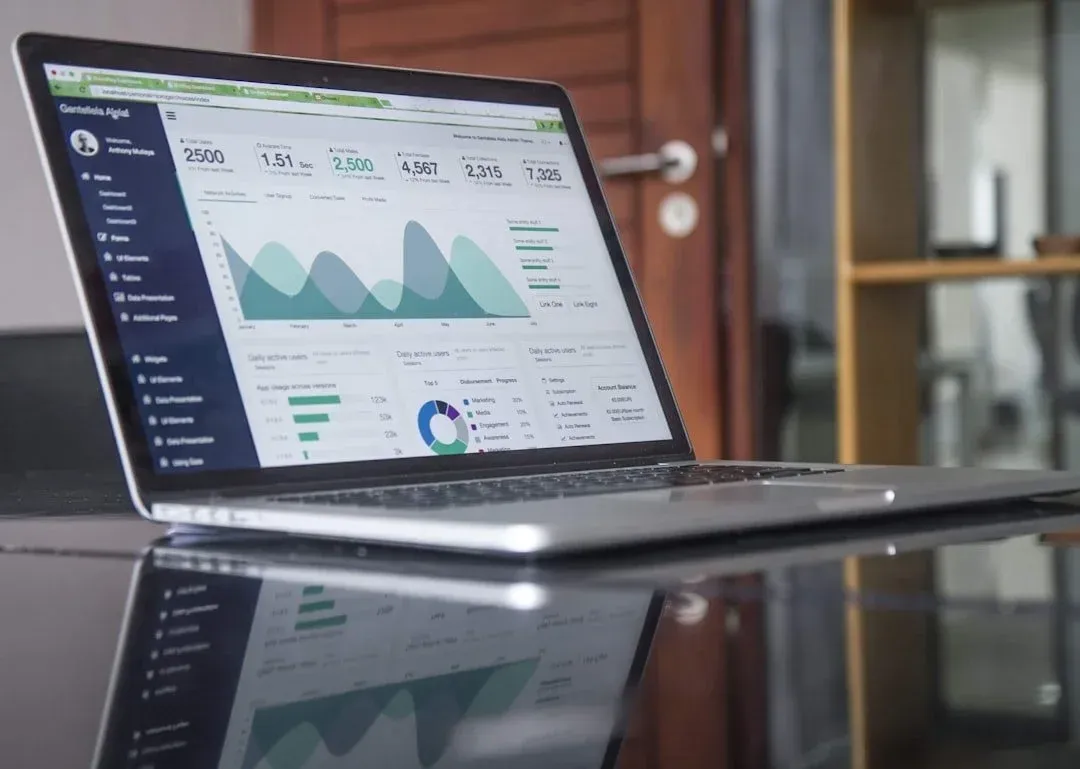 Laptop screen showing marketing analytics